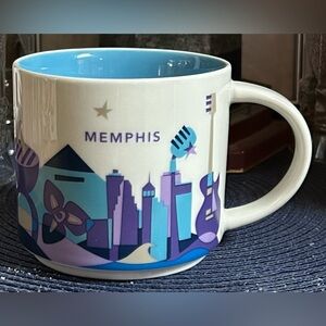 Starbucks Memphis 14oz You Are Here Mug - Blue and Purple 2015